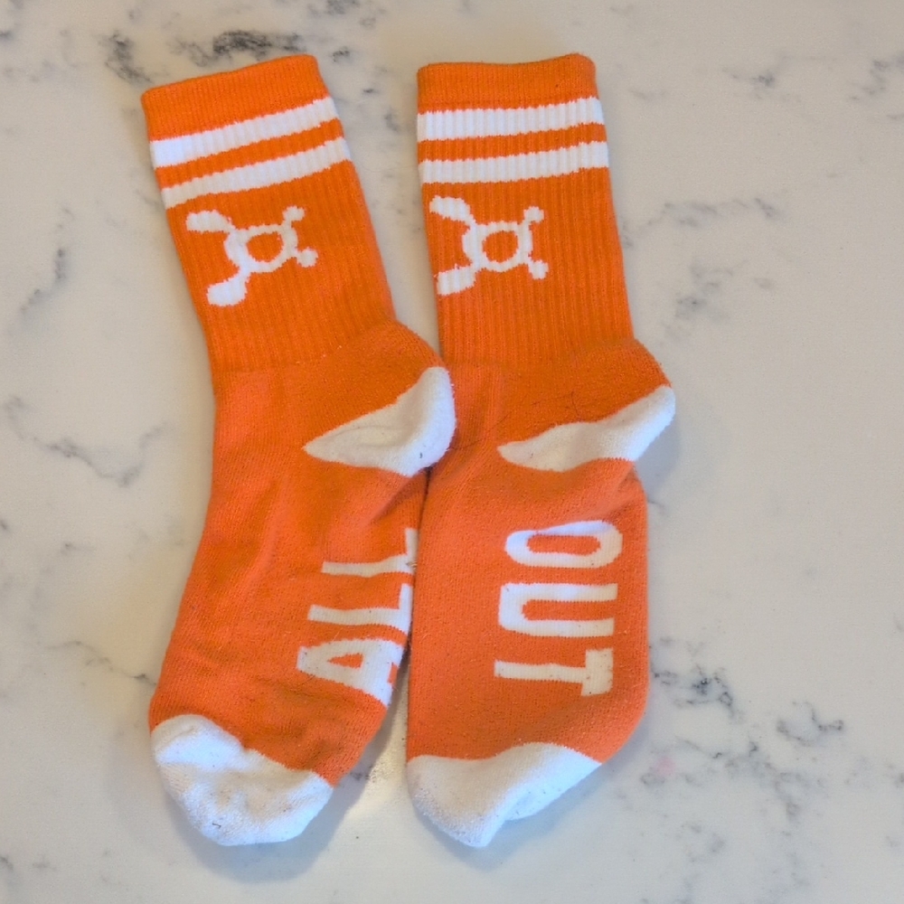 OrangeTheory Orange and White All-Out Socks with Logo